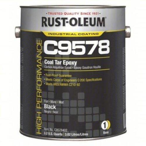 DESCRIPTION: (2) COAL TAR EPOXY BRAND/MODEL: RUST-OLEUM C9578 INFORMATION: BLACK BOTH ARE BASE SIZE: 1 GALLON RETAIL$: $144.03 EA QTY: 2