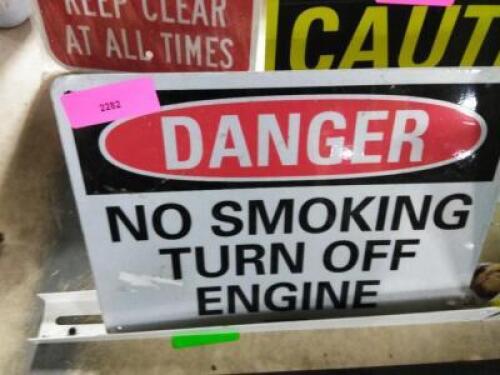 DESCRIPTION: (2) NO SMOKING TURN OFF ENGINE SIGN BRAND/MODEL: BRADY RETAIL$: $13.87 EA QTY: 2