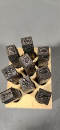 DESCRIPTION: (1) (9) PIECE STEEL NUMBER STAMP SET BRAND/MODEL: MADE IN USA 06096 SIZE: 1/4" 0-9 RETAIL$: $89.41 QTY: 1
