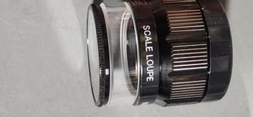 DESCRIPTION: (1) 10x MAGNIFICATION SCALE LOUPE BRAND/MODEL: 5055 SIZE: 1-25mm RETAIL$: $73.32 QTY: 1