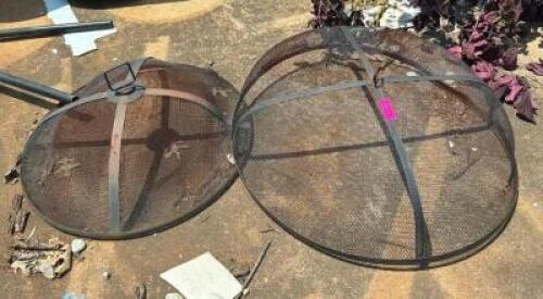 (2) MESH METAL FIRE PIT TOPS