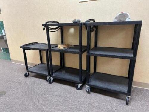 (3) - ROLLING MEDIA CARTS
