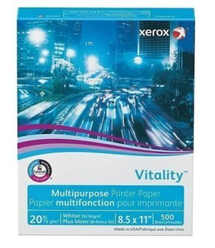 DESCRIPTION: (1) CASE OF (10) REEMS OF PRINTER PAPER BRAND/MODEL: VITALITY INFORMATION: WHITE SIZE: 8.5X11 RETAIL$: $90.00 EA QTY: 1