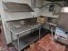 LEFT SIDE " L " SHAPED STAINLESS CLEAN TABLE W/ RISER SHELF.