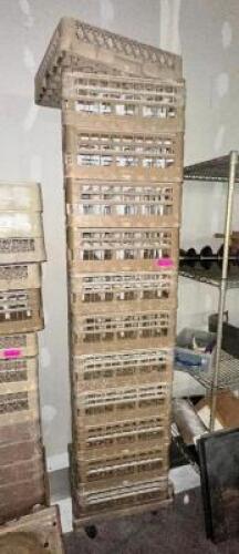 (10) PLASTIC GLASS RACKS
