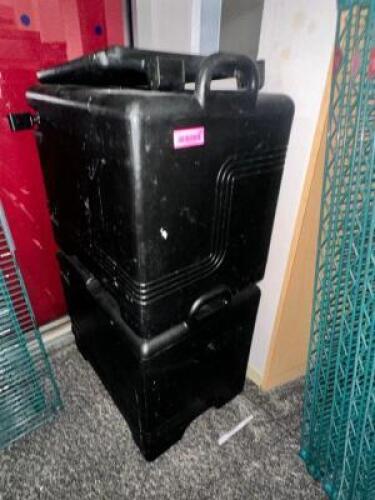 (2) INSULATED CAMBRO BEVERAGE DISPENSERS ( BLACK )