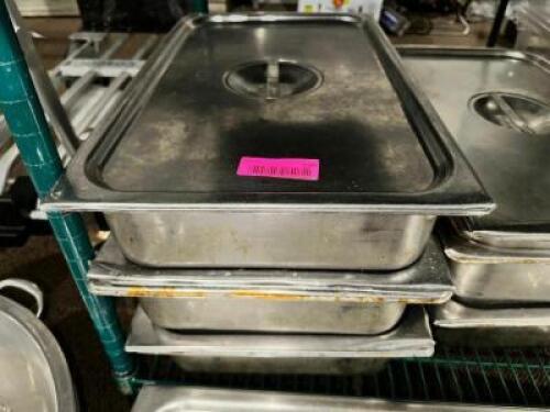 (3) FULL SIZE STAINLESS INSERTS W/ LIDS