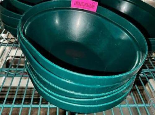 (12) 6" GREEN PLASTIC SALAD BOWLS