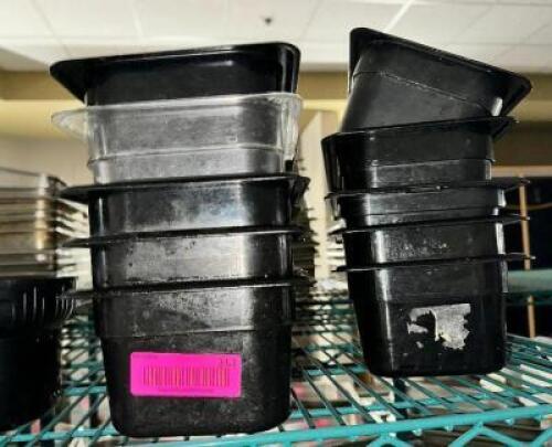 (1) LOT OF ASSORTED PLASTIC 1/6 SIZE INSERTS.