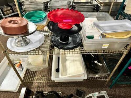 CONTENTS OF BOTTOM (2) SHELVES - ASSORTED SMALL WARES,