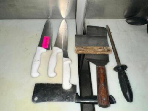 (1) LOT OF ASSORTED STAINLESS UTENSILS