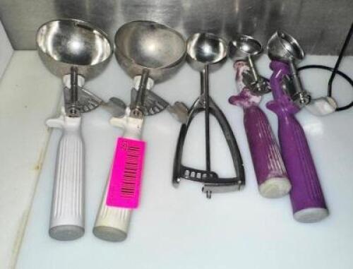 (5) STAINLESS SCOOPS
