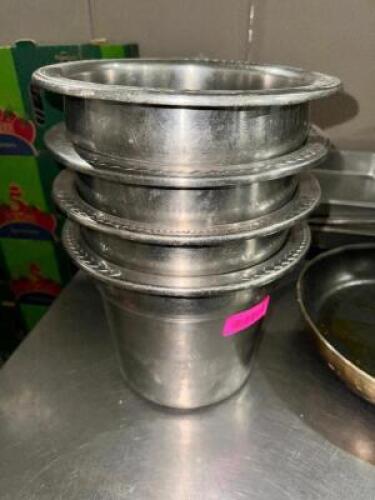 (4) STAINLESS CHAMPAGNE BUCKETS