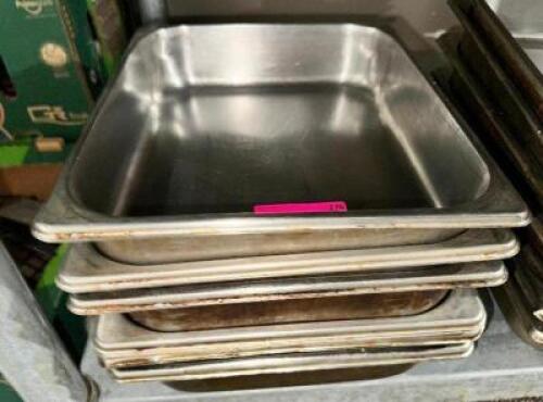 (6) HALF SIZE STAINLESS INSERTS