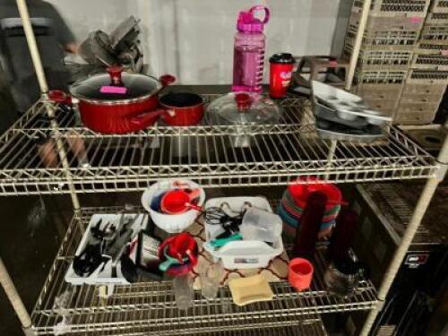 CONTENTS OF SHELF - ASSORTED SMALL WARES,