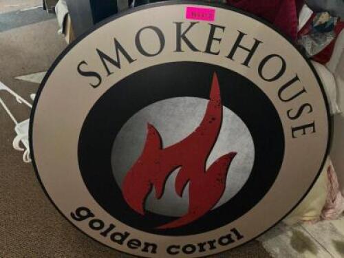 SMOKEHOUSE GOLDEN CORRAL ROUND SIGN - 36"