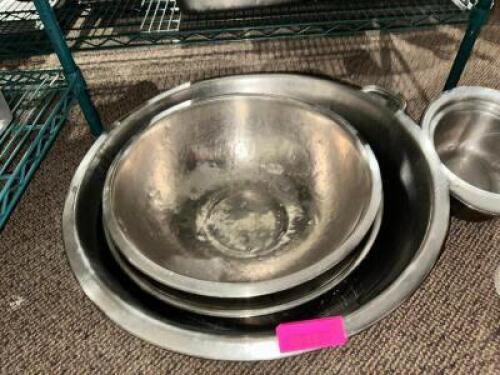 (4) ASSORTED STAINLESS MIXING BOWLS