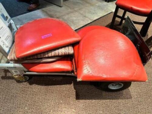 (8) ORANGE SEAT CUSHIONS