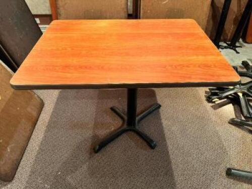 (4) 42" X 30" LAMINATE TABLES W/ BASE.