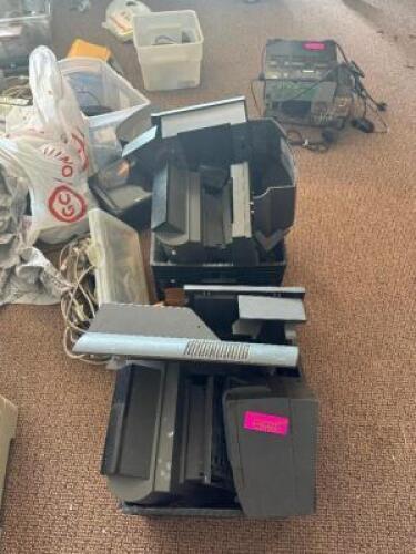(2) MILK CRATES OF ASSORTED POS PRINTERS.