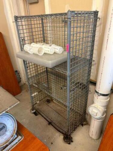 30" X 18" FOUR TIER WIRE SHELF - ON CASTERS