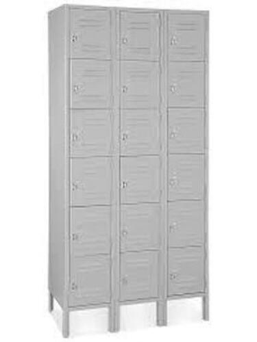 DESCRIPTION: (1) 6 TIER LOCKERSBRAND/MODEL: TENNSCO #4LA22INFORMATION: GRAYSIZE: 6 TIER, 3 WIDE,&nbsp;36 in x 15 in x 78 inRETAIL$: $1140.00 TOTALQTY: 1