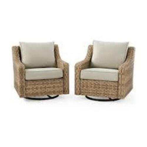DESCRIPTION: (1) SET OF (2) SWIVEL GLIDERS BRAND/MODEL: BETTER HOMES AND GARDENS INFORMATION: RIVER OAKS RETAIL$: $700.00 EA QTY: 1