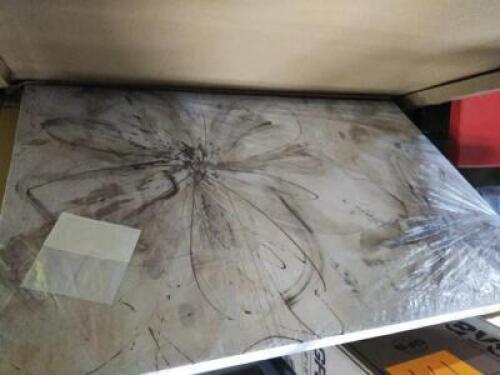DESCRIPTION: (1) WALL ART PAINTING INFORMATION: FROZEN FLOWERS SIZE: 59" X 20" RETAIL$: $210.00 EA QTY: 1