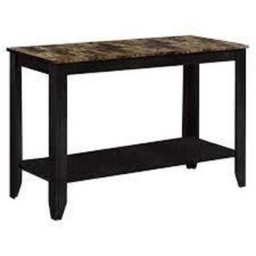 DESCRIPTION: (1) CONSOLE TABLE BRAND/MODEL: MONARCH SPECIALTIES #I7983S INFORMATION: CAPPUCCINO, FAUX MARBLE SIZE: 44"L X 18"W X 29"H RETAIL$: $235.00