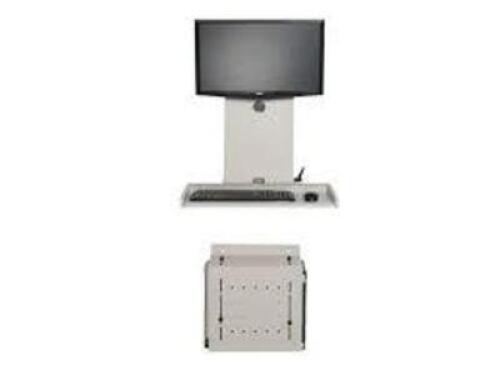 DESCRIPTION: (1) ULTRA FLAT WALL MOUNT BRAND/MODEL: VERSATABLES INFORMATION: BLACK SIZE: ADJUSTABLE WORK STATION RETAIL$: $419.00 EA QTY: 1