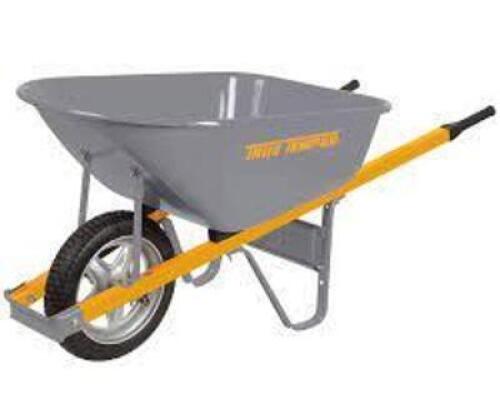 DESCRIPTION: (1) WHEELBARROW BRAND/MODEL: TRUE TEMPER #G7206389 INFORMATION: GRAY RETAIL$: $319.20 EA QTY: 1