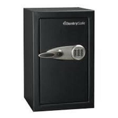 DESCRIPTION: (1) DIGITAL SAFE WITH PIN CODE OR KEY ACCESS BRAND/MODEL: SENTRYSAFE #T6331 INFORMATION: BLACK RETAIL$: $474.99 EA QTY: 1