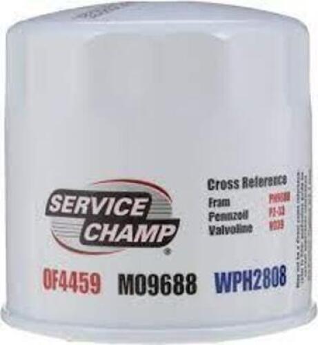 DESCRIPTION: (12) OIL FILTERES BRAND/MODEL: SERVICE CHAMP #OF4459BP INFORMATION: WHITE RETAIL$: $28.00 EA QTY: 12
