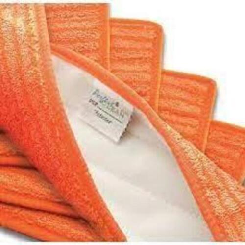 DESCRIPTION: (10) FLAT MOP CHANGEABLE HEADS BRAND/MODEL: PERFECT CLEAN #CLEANING INFORMATION: BRIGHT ORANGE SIZE: 12" RETAIL$: $56.08 TOTAL QTY: 10