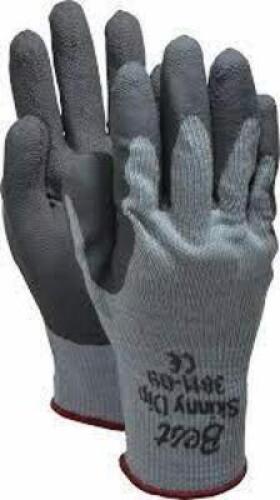 DESCRIPTION: (2) BAGS OF (12) RUBBER COATED WORK GLOVES BRAND/MODEL: BEST #3811-09 INFORMATION: GREY SIZE: SIZE -09 RETAIL$: $40.00 EA QTY: 2