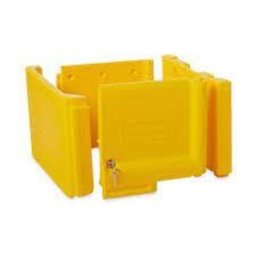 DESCRIPTION: (1) LOCKING JANITOR CABINET BRAND/MODEL: RUBBERMAID #FG618100 INFORMATION: YELLOW SIZE: FOR CART 6173-88 RETAIL$: $126.76 EA QTY: 1