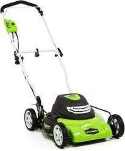 DESCRIPTION: (1) 2-IN-1 LAWN MOWER BRAND/MODEL: GREENWORKS SIZE: 18" RETAIL$: $100.00 EA QTY: 1