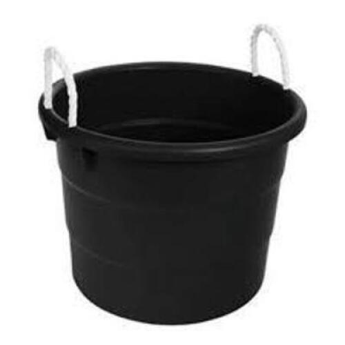 DESCRIPTION: (4) ROPE HANDLED TUB BRAND/MODEL: MAINSTAYS INFORMATION: BLACK SIZE: 17 GALLON RETAIL$: $7.98 EA QTY: 4