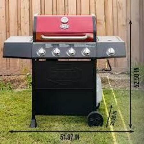 DESCRIPTION: (1) PROPANE GAS GRILL BRAND/MODEL: EXPERT GRILL INFORMATION: STAINLESS AND BLACK SIZE: 4 BURNER 25 BURGER CAP RETAIL$: $160.00 EA QTY: 1