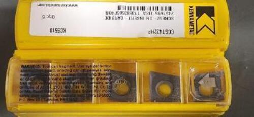 DESCRIPTION: (30) CCGT432HP CARBIDE TURNING INSERTS BRAND/MODEL: KENNAMETAL CCGT432HP KC5510 RETAIL$: $32.22 PER INSERT QTY: 30
