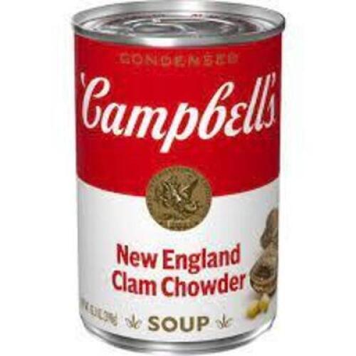 DESCRIPTION: (4) CANS OF NEW ENGLAND CLAM CHOWDER BRAND/MODEL: CAMPBELL'S SIZE: 50 OZ QTY: 4