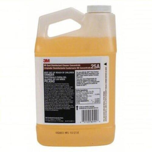 DESCRIPTION: (2) HB QUAT DISINFECTANT CLEANER CONCENTRATE BRAND/MODEL: 3M 25A #39CZ62 SIZE: 1/2 GALLON RETAIL$: $60.00 EA QTY: 2
