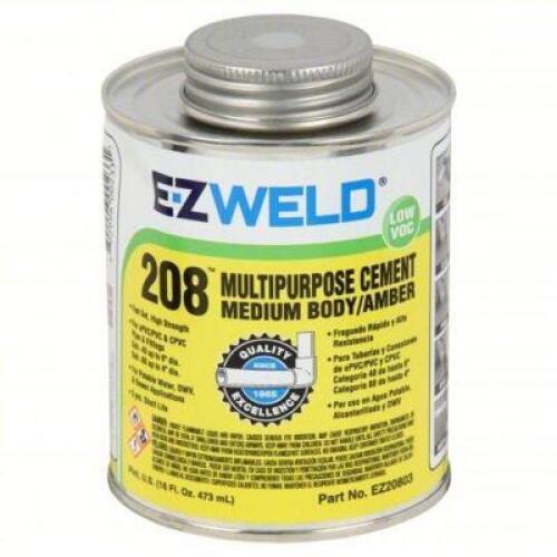 DESCRIPTION: (4) AMBER SOLVENT CEMENT BRAND/MODEL: EZ WELD 208 #5E533 SIZE: 16 OZ RETAIL$: $8.40 EA QTY: 4
