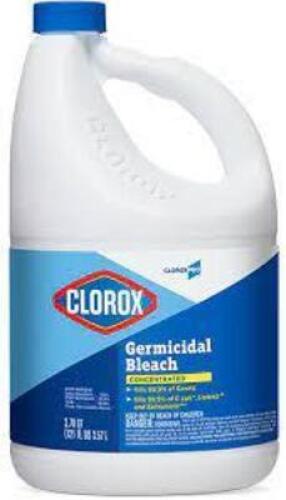 DESCRIPTION: (2) GERMICIDAL BLEACH BRAND/MODEL: CLOROX SIZE: 1 GALLON RETAIL$: $10.00 EA QTY: 2