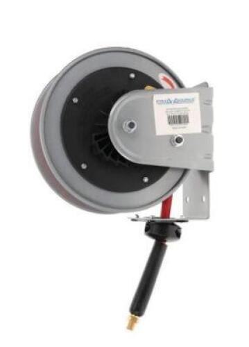 DESCRIPTION: (1) HOSE REEL W/HOSE BRAND/MODEL: PRO-SOURCE/2857532025PRO INFORMATION: 300PSI, 1/4" NPT OUTLET, FOR WATER/AIR, PLASTIC BROKEN, SEE INSPE