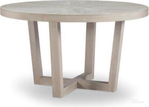 DESCRIPTION: VERBIER NIMBUS GREY 54" ROUND DINING TABLE BRAND/MODEL: LEGACY FURNITURE N8662-251 INFORMATION: 18" LEAF INCLUDED SIZE: 54" RETAIL$: $808