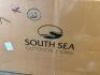 DESCRIPTION: RATTAN NICOLE ALUMINUM STRING GREYSTONE OUTDOOR SOFA BRAND/MODEL: SOUTH SEA SR72503 INFORMATION: LIGHTWEIGHT BRUSHED ALUMINUM FRAMING AND - 3