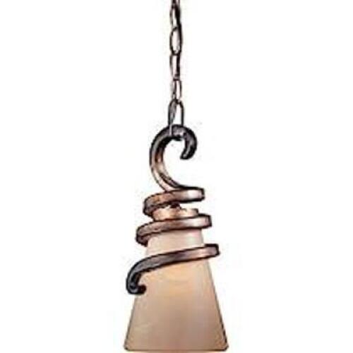 DESCRIPTION: (2) TOFINO BRONZE MINI PENDANT WITH MABRE GRABAR GLASS SHADE BRAND/MODEL: MINKA LAVERY 1761-211 INFORMATION: SCANDINAVIAN TRADITIONAL RET