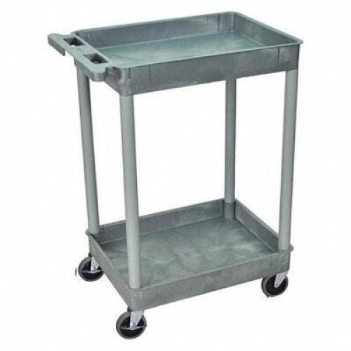 (1) UTILITY CART WITH DEEP LIPPED PLASTIC SHELVES