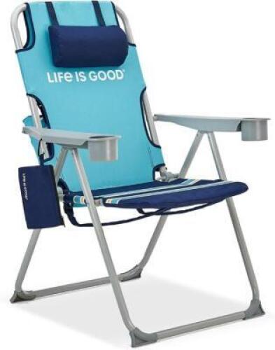 DESCRIPTION: BACKPACK LAWN CHAIR BRAND/MODEL: LIFE IS GOOD LIGTCC-BT-1PK RETAIL$: $147.20 QTY: 1